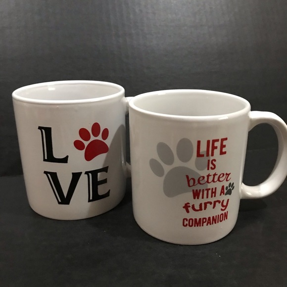 Pet Lover Coffee Tea Mugs Lot of 2 Ceramic 12oz - Picture 2 of 12